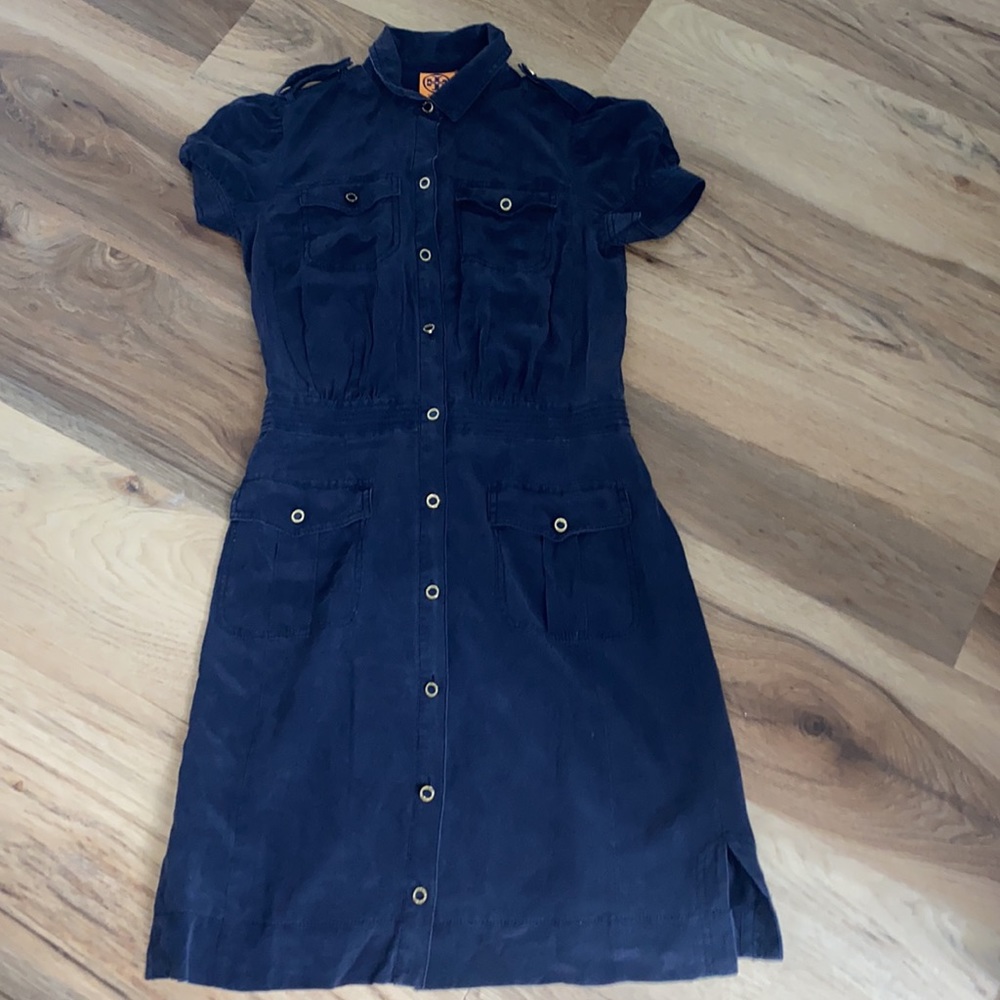 Tory Burch Silk Navy blue short sleeve dress 👗✨